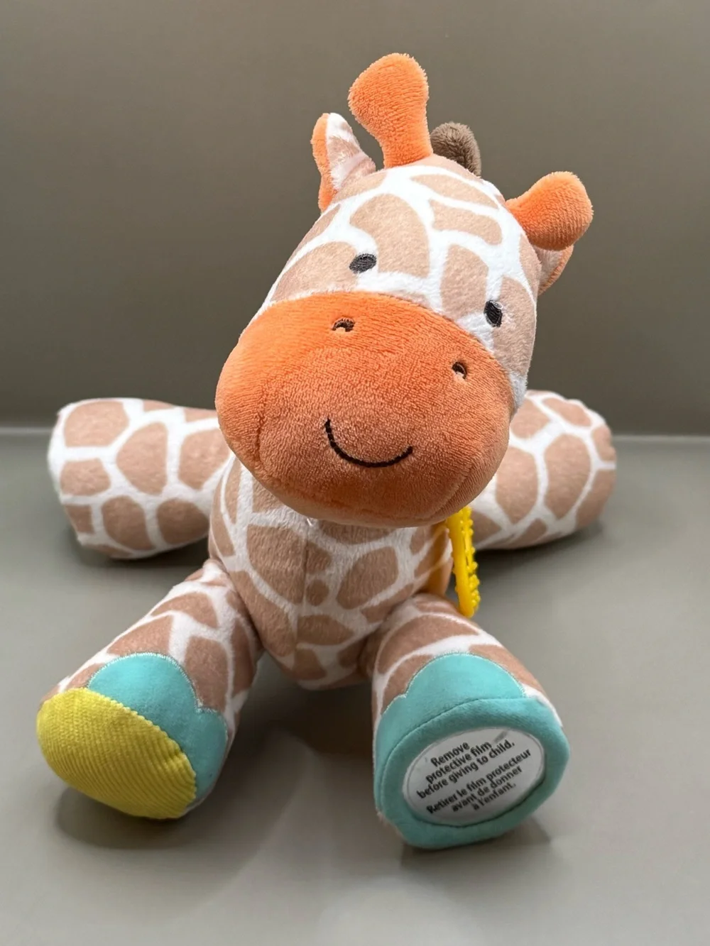 Carters Baby Giraffe Crinkle Rattle Toy Plush Stuffed Animal Lovey